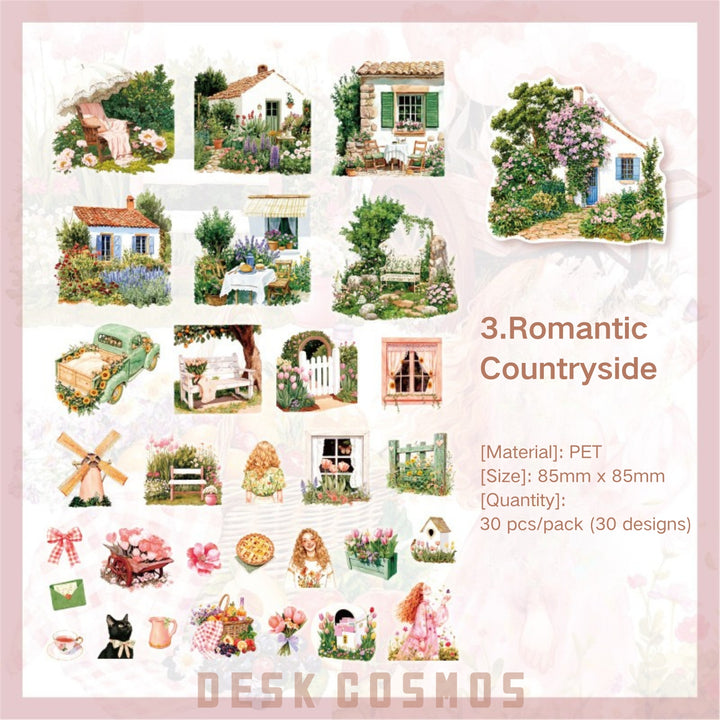 Always Romantic Romantic Countryside PET Stickers Nature Scene