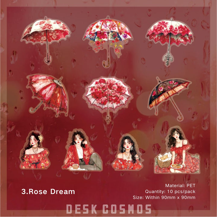 Qisi Rainy Season Stickers Fashion Characters Ideal For Diary Creation