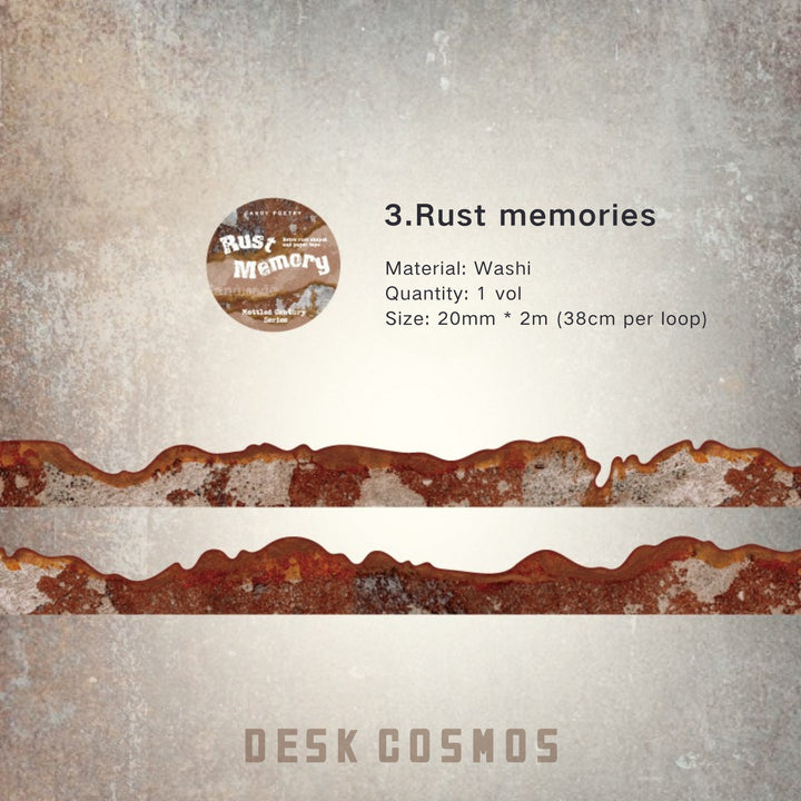 Mottled Century Rust Memories Aged Metal PET Stickers