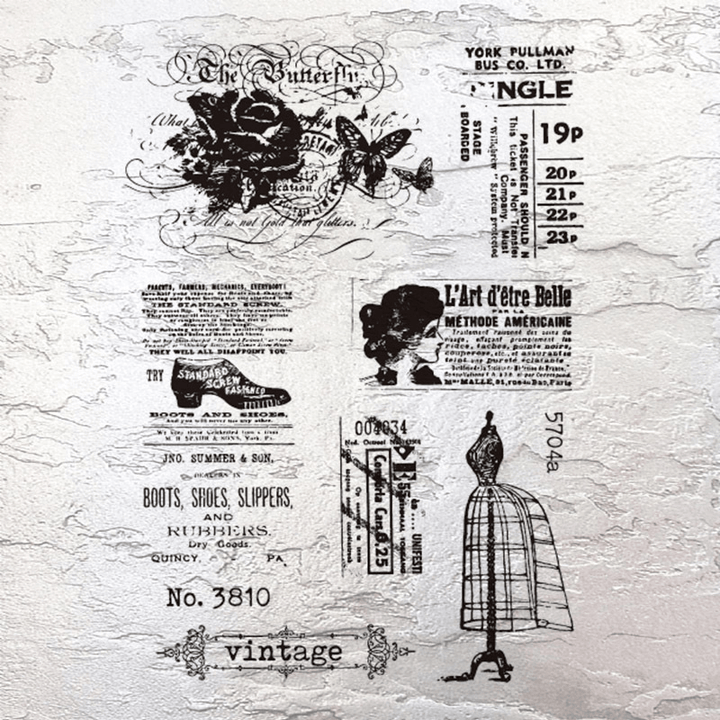 Transparent Silicone Stamp Old Memory Flowers Retro