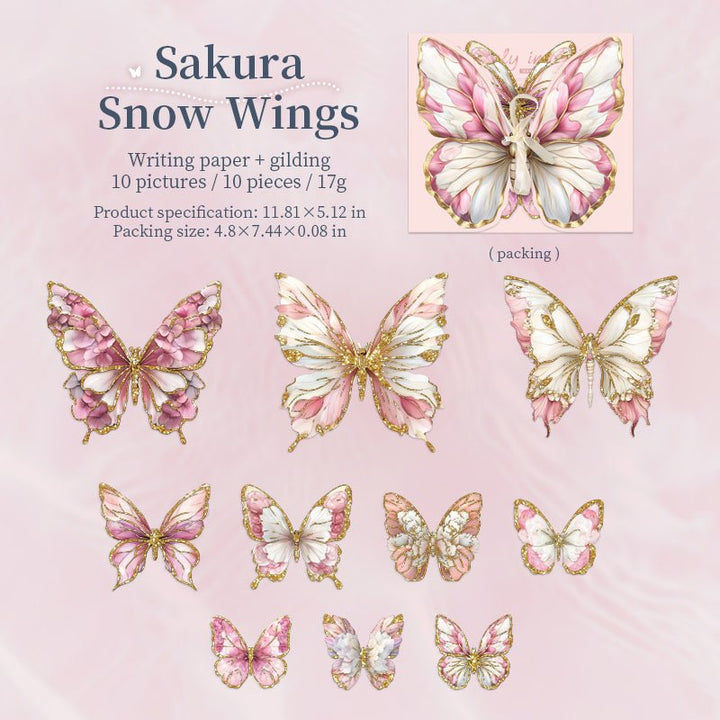 Butterfly in Water Retro Foil Stickers - Desk Cosmos