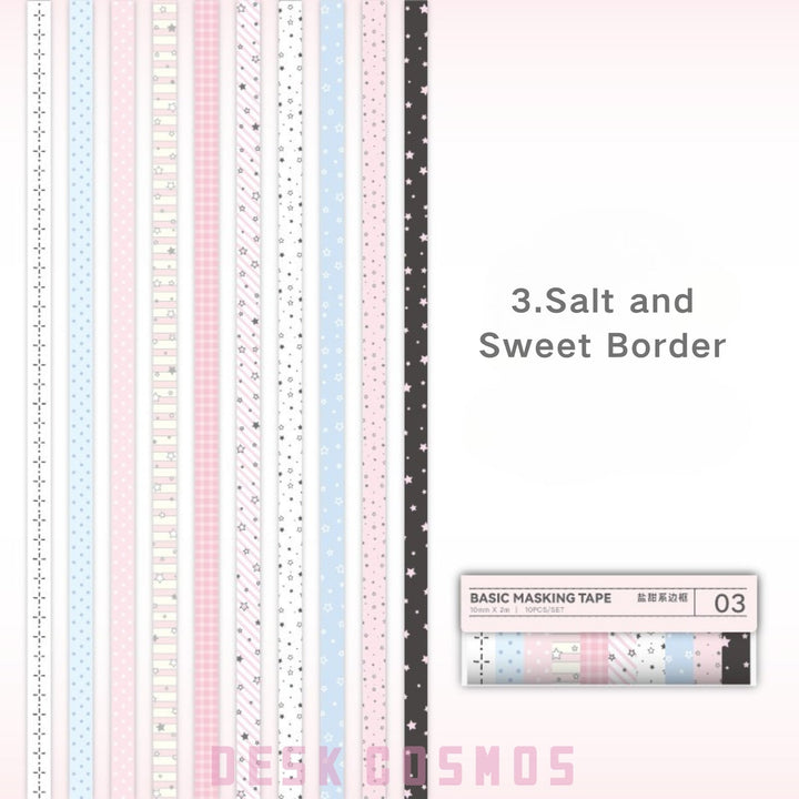 Basic Style Washi Tapes Salt and Sweet Border Backgrounds