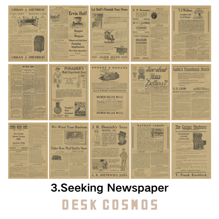 Retro Inspiration Seeking Newspaper Aged Manuscript Journal Paper