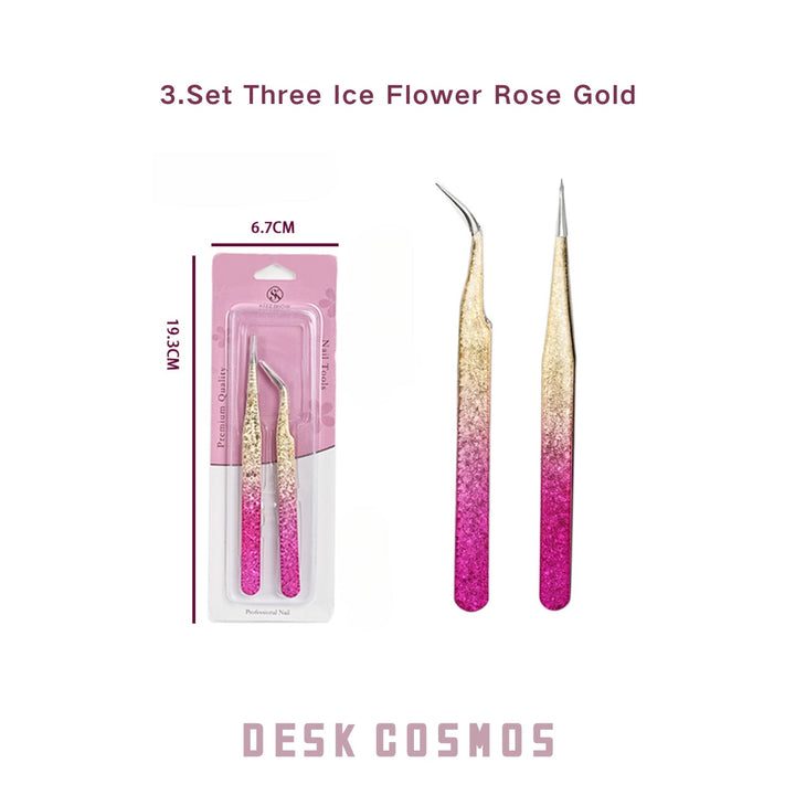 Ice Bloom Stainless Tweezers Set for Scrapbook