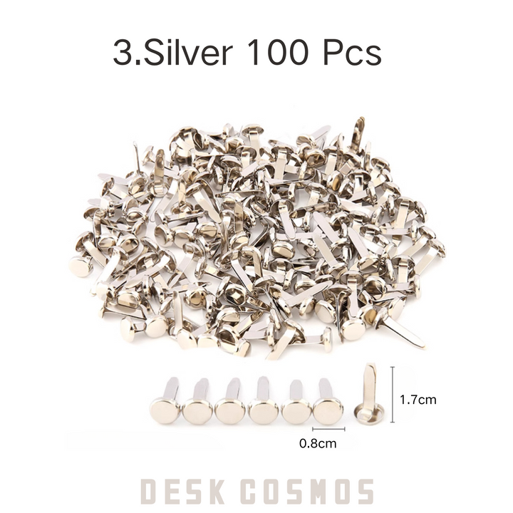 Silver Two-pronged Pins for DIY Projects Decorative Scrapbook Accessories