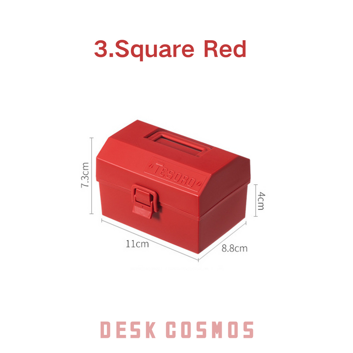 Tesoro Series Square Red Storage Box Retro Minimalist