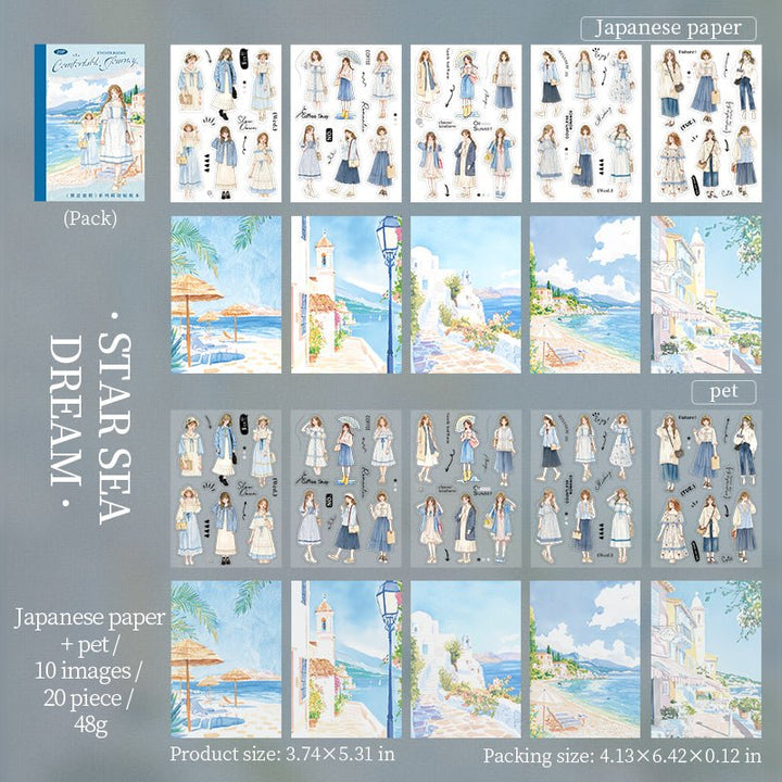 Pleasant Journey Star Sea Dream Stickers Washi PET Texture