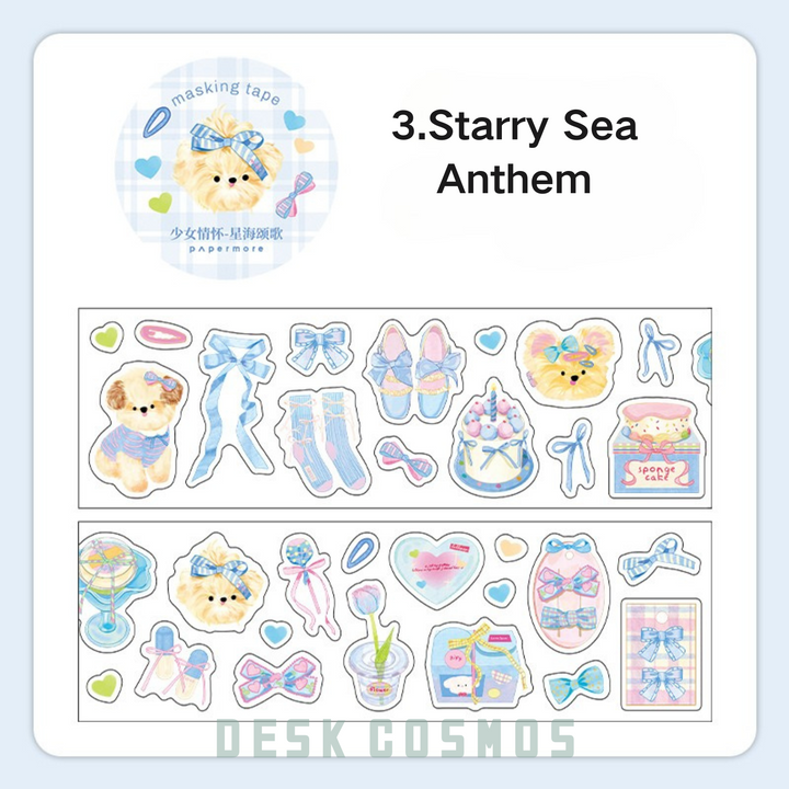 Sweet Cute Glitter Sand Die-cut Tapes PET Tapes Starry Sea Ode