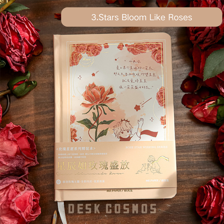 Romantic Rose Star Wish Series Journal featuring the "Stars Bloom Like Roses" theme