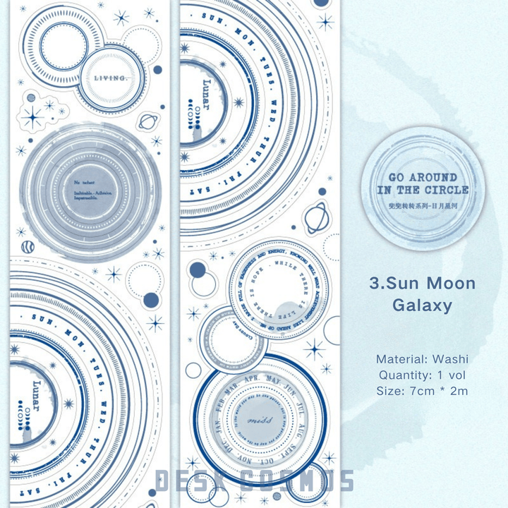 Go Around Circle Sun Moon Galaxy Romantic Circle Frame