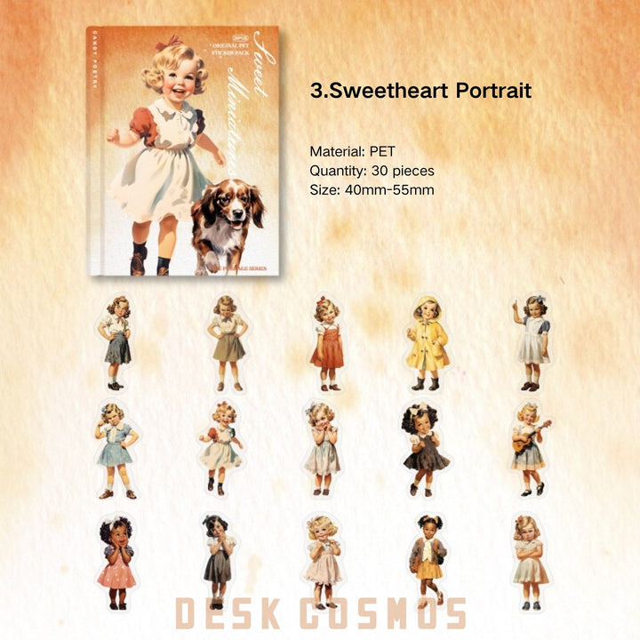 Pure Age Sweetheart Portrait PET Stickers Lovely Scrapbooking