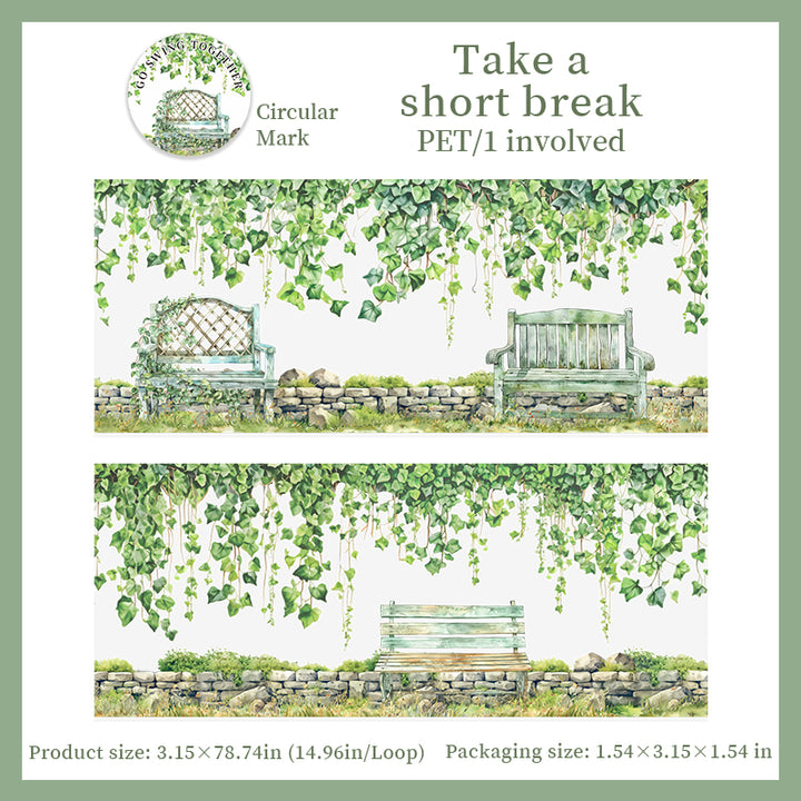 Go Swing Together PET Tape Botanical Scene for Journal Decoration
