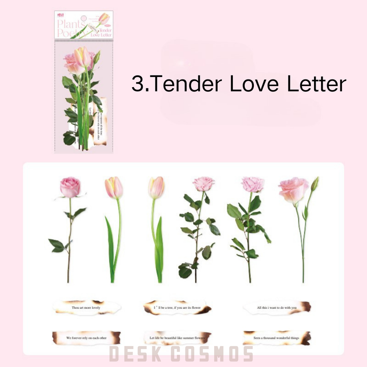 Plants and Poetry Series Romance Journal Stickers