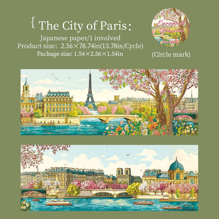 European Traveler Vintage Journal Washi Tapes - Desk Cosmos