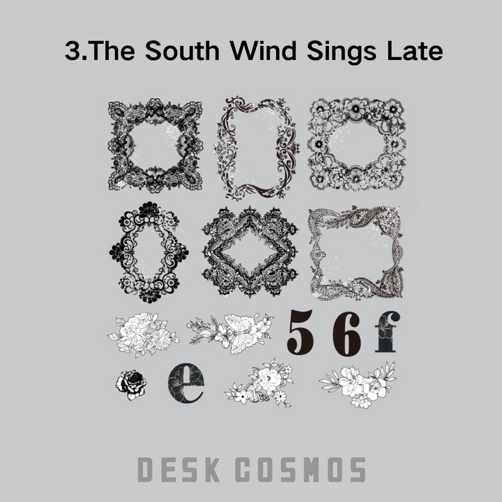 Garden of Flowers The South Wind Sings Late Lace Stickers Floral