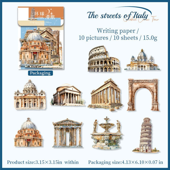 Global Comic Tour Paper Stickers Colorful Artwork