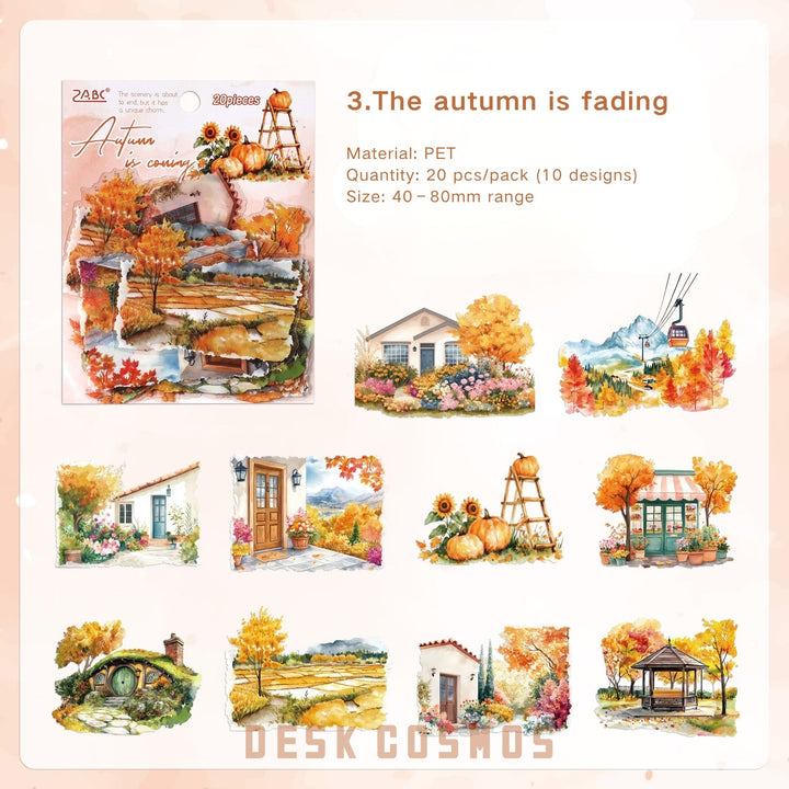 Four Seasons String Song PET Stickers Border Elements for Art Projects