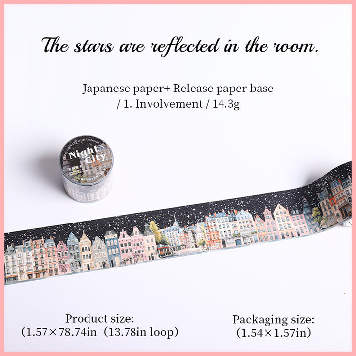 Ninght City Star Light on Roof Washi Tape