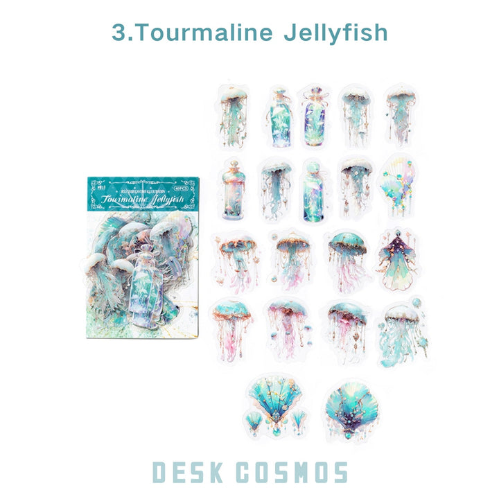 Jellyfish Fantasy Map Fouraline Jellyfish Vibrant Sea DIY Sticker