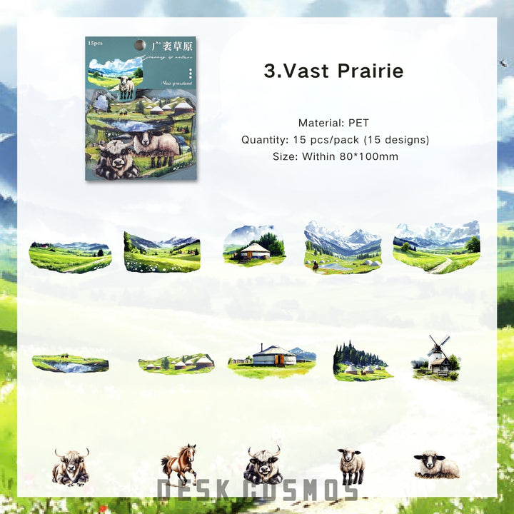 Light and Letterhead Prairie Vibes PET Stickers Soft Nature