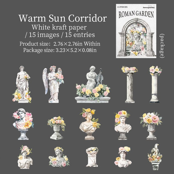 Roman Garden Decorative Stickers Art For Aesthetic Planners