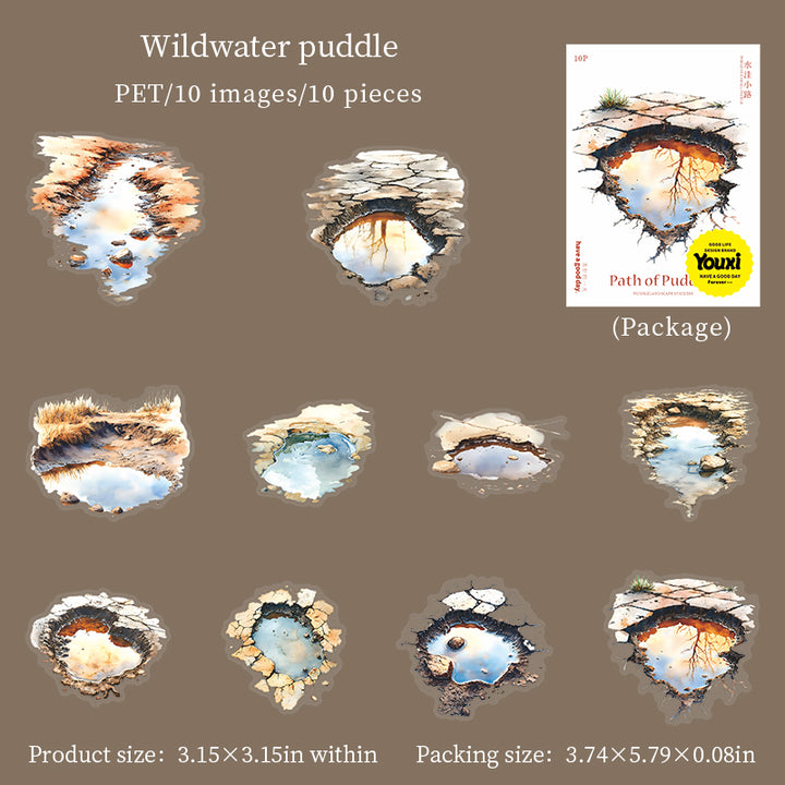 Path of Puddles Scenery Fun Stickers Perfect for Scrapbook