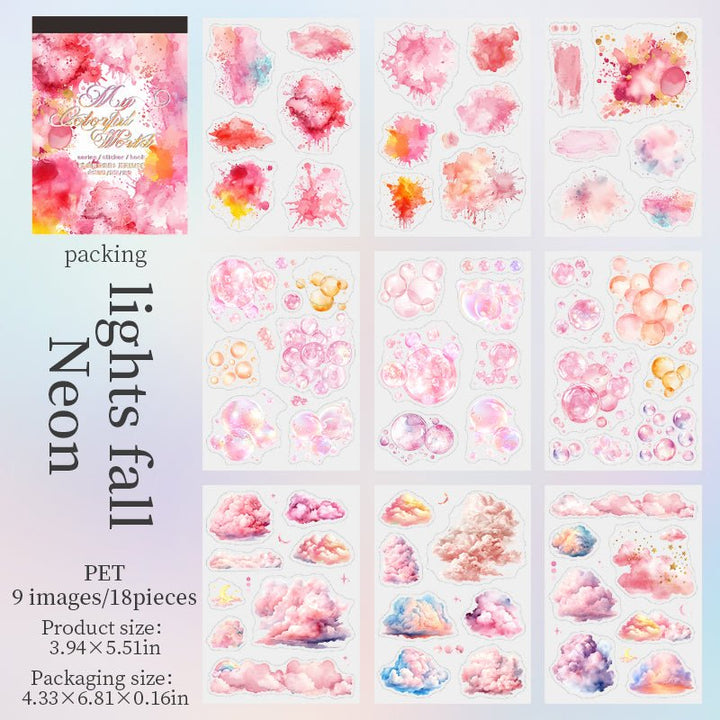 My Colorful World Journal Sticker Pack for Personal Decoration