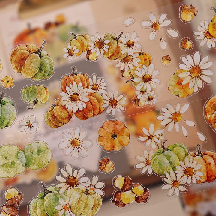 Vintage Pumpkin Floral Die - cut PET Tape - Desk Cosmos