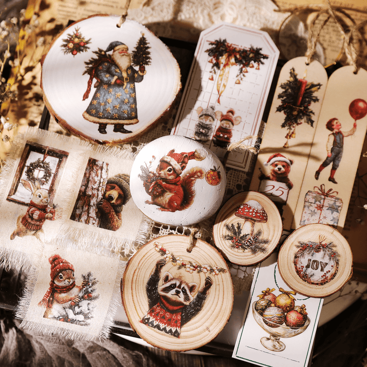 Christmas Santa Animal Transfer Stickers - Desk Cosmos