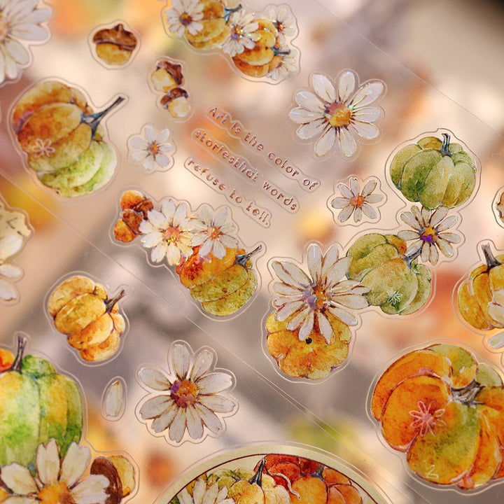 Vintage Pumpkin Floral Die - cut PET Tape - Desk Cosmos