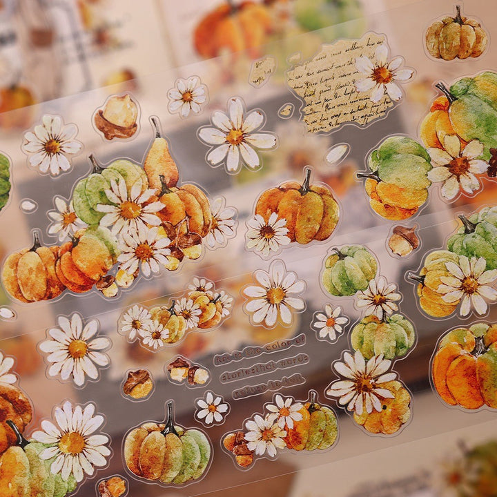 Vintage Pumpkin Floral Die - cut PET Tape - Desk Cosmos