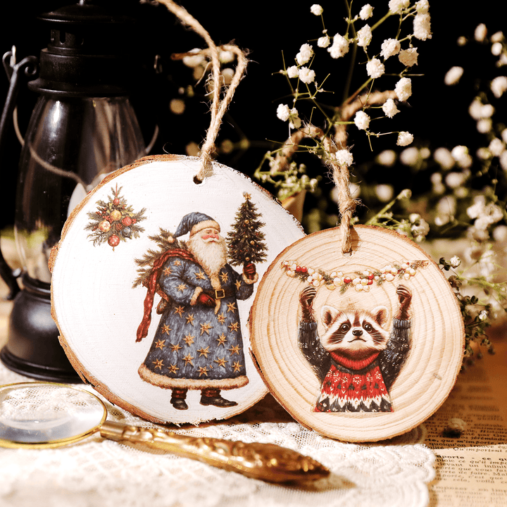 Christmas Santa Animal Transfer Stickers - Desk Cosmos