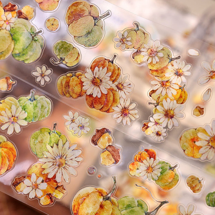 Vintage Pumpkin Floral Die - cut PET Tape - Desk Cosmos