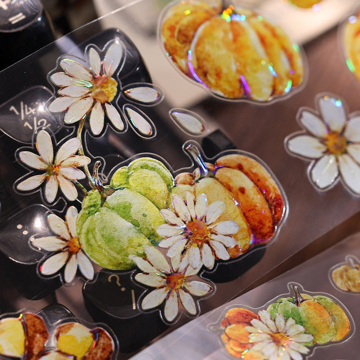Vintage Pumpkin Floral Die - cut PET Tape - Desk Cosmos