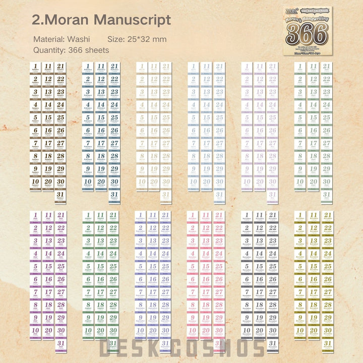 Daily Memory Moran Manuscript Washi Tape Vintage Journal