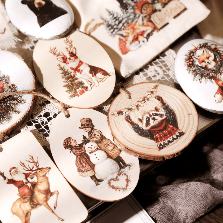 Christmas Santa Animal Transfer Stickers - Desk Cosmos