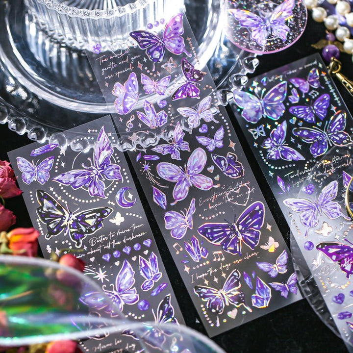 3D Embossed Stickers Butterfly Poem Series Vintage Art for DIY Projects