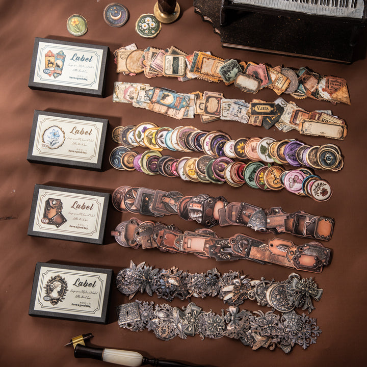 Vintage Little Black Box Label Stickers - Desk Cosmos