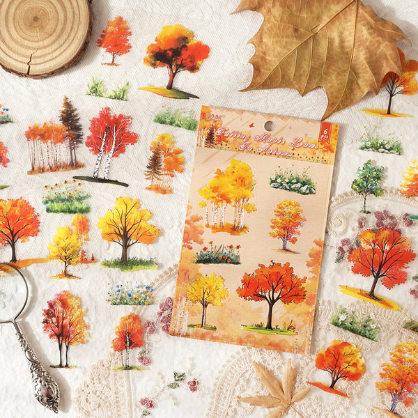 Seasonal Woodland Scenery PET Stickers - Desk Cosmos