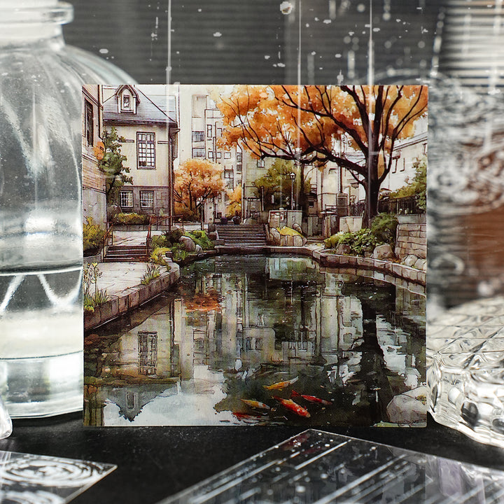 Rainy Cityscape Decorative PET Sticker - Desk Cosmos