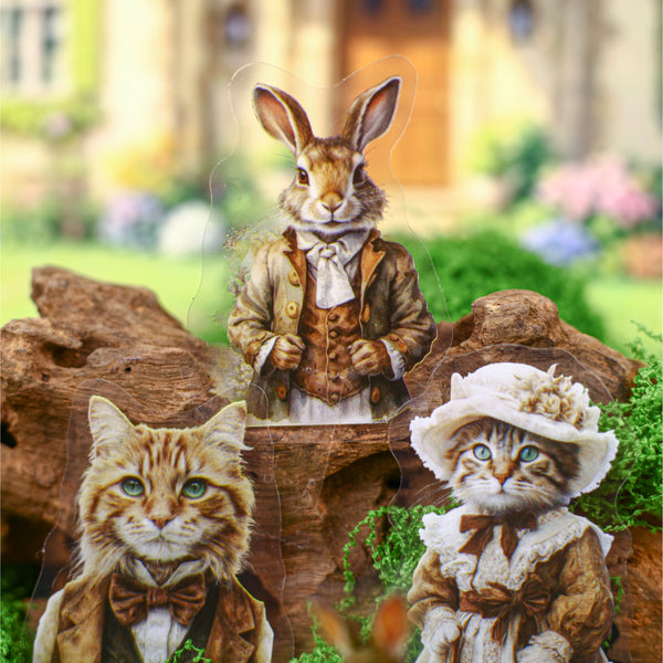 Magic Cat and Rabbit Animal Theme PET Stickers