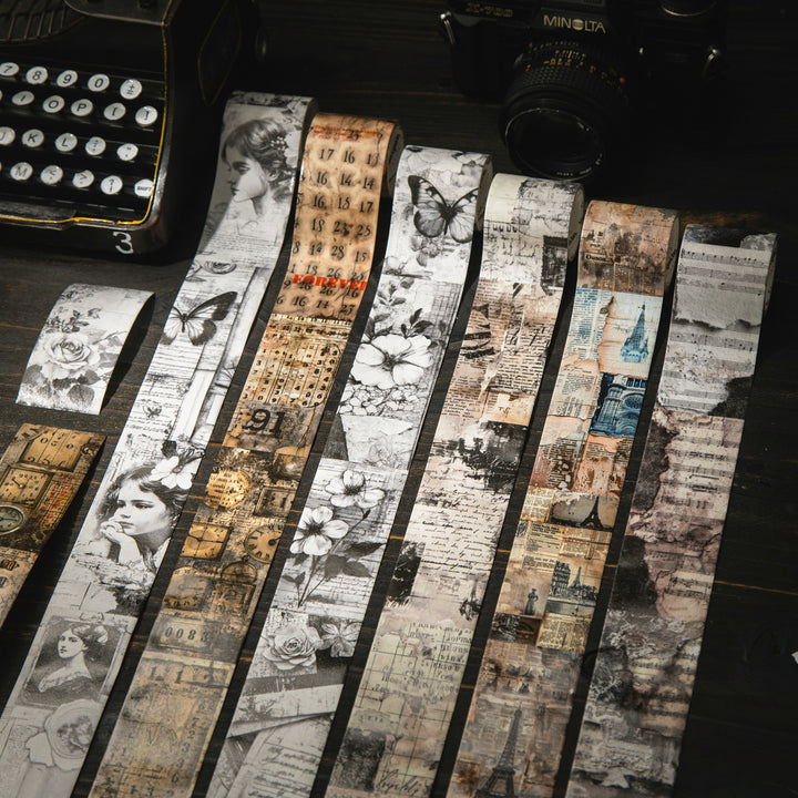 Vintage Washi Tape – Characters, Sheet Music, Manuscripts, Roses - Desk Cosmos