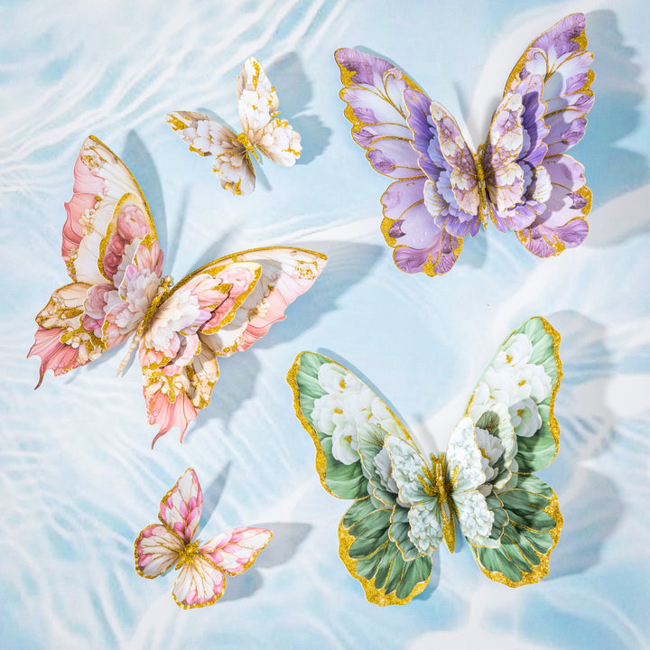 Butterfly in Water Retro Foil Stickers - Desk Cosmos