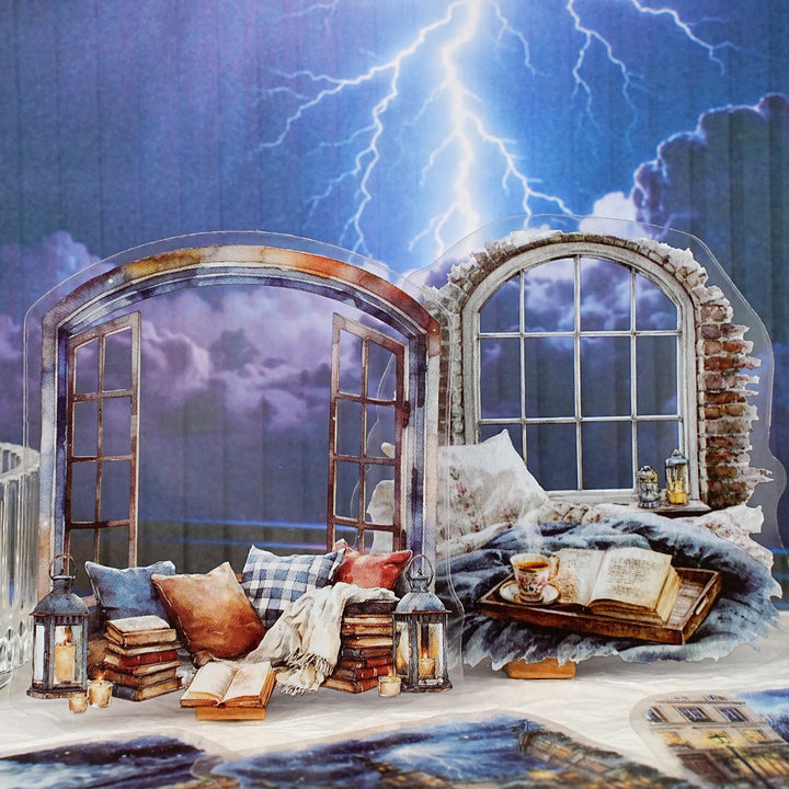 Window Scenery Weather PET Stickers - Desk Cosmos