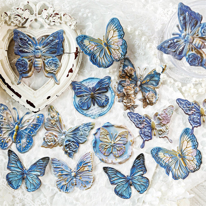 Butterfly Email Series Retro 3D Butterflies PVC Stickers Embossed Effects