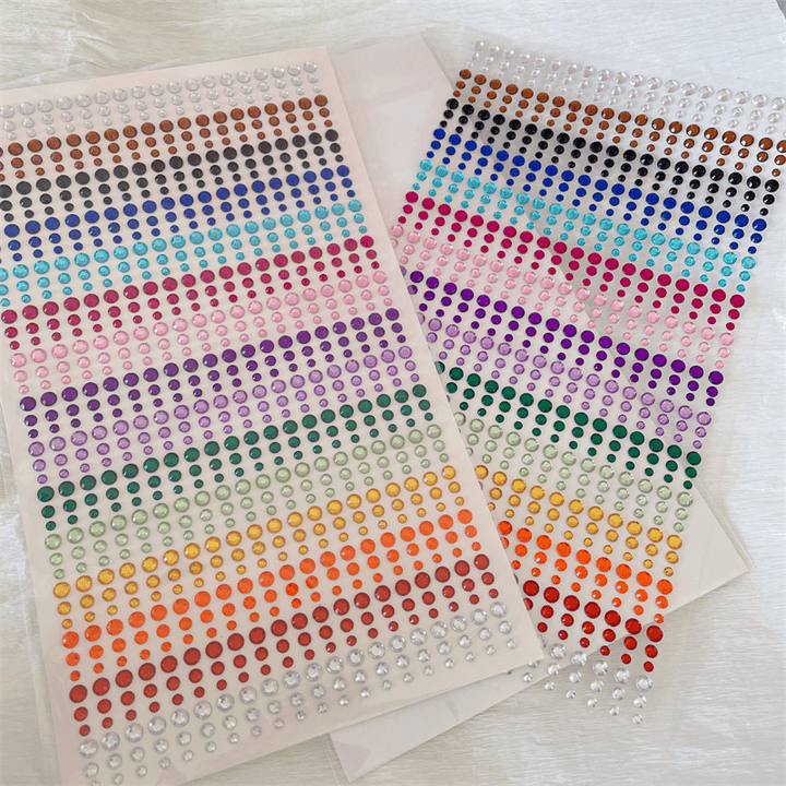 3D Crystals Stickers Polka Dots Basics Suitable For Journal Lovers