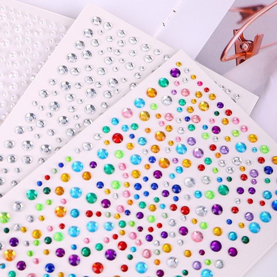 3D Crystals Stickers PVC Polka Dots 3D Crystal Stickers Decoration