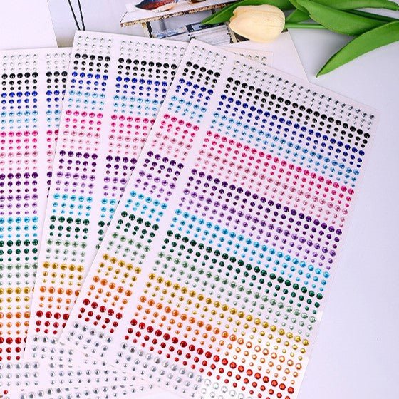 3D Crystals Stickers PVC Polka Dots Crystal Sticker Set Premium