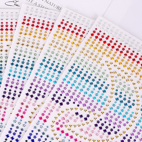 3D Crystals Stickers PVC Polka Dots Crystal Sticker Set Elegant