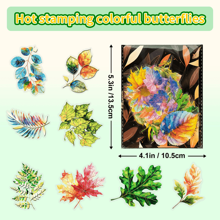 Laser Gold Foil 3D Leaf Stickers Variant 2 Flower Plant Scrapbook Decoration
